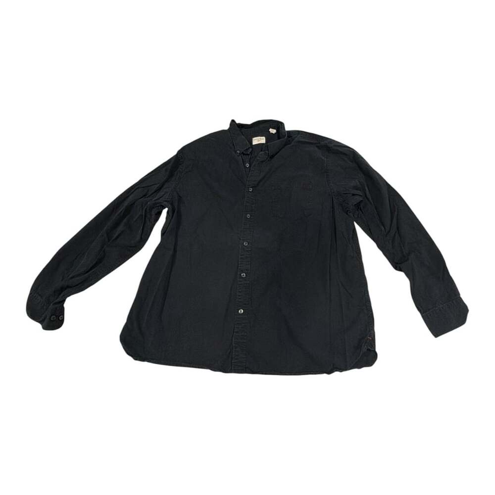 Dockers Button Down Shirt Size XL Black Cotton Long